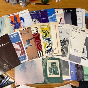 Lot of vintage sheet music and books